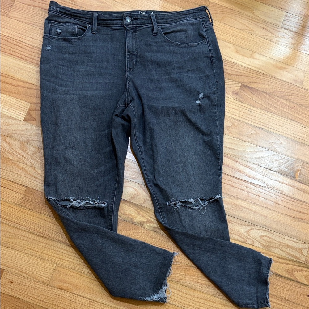 Distressed light Black Denim Jeans